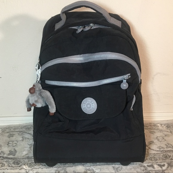 Kipling Handbags - Black Kipling Sanaa Roller Backpack with monkey